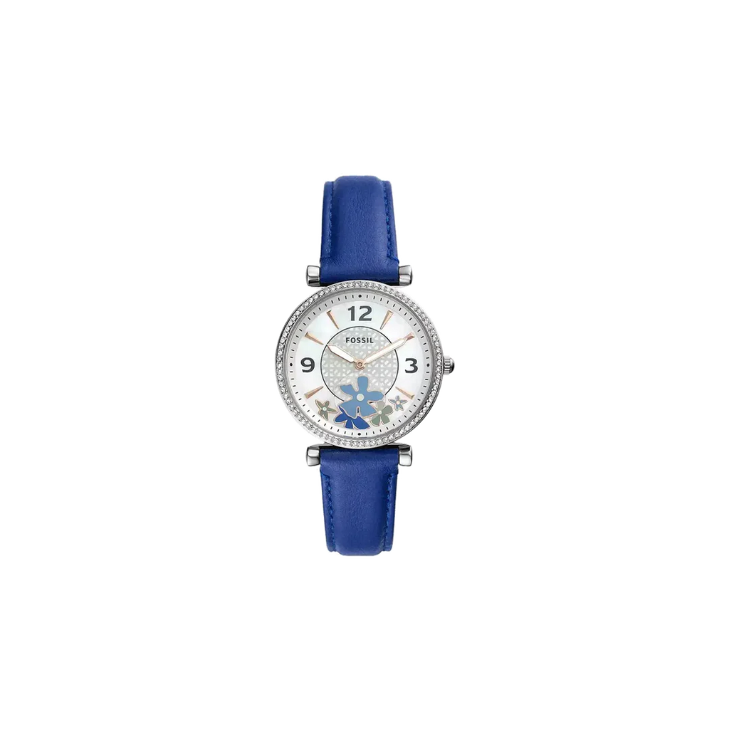 FOSSIL Women's Carlie Two-Hand Blue Eco Leather Women's Watch | ES5188