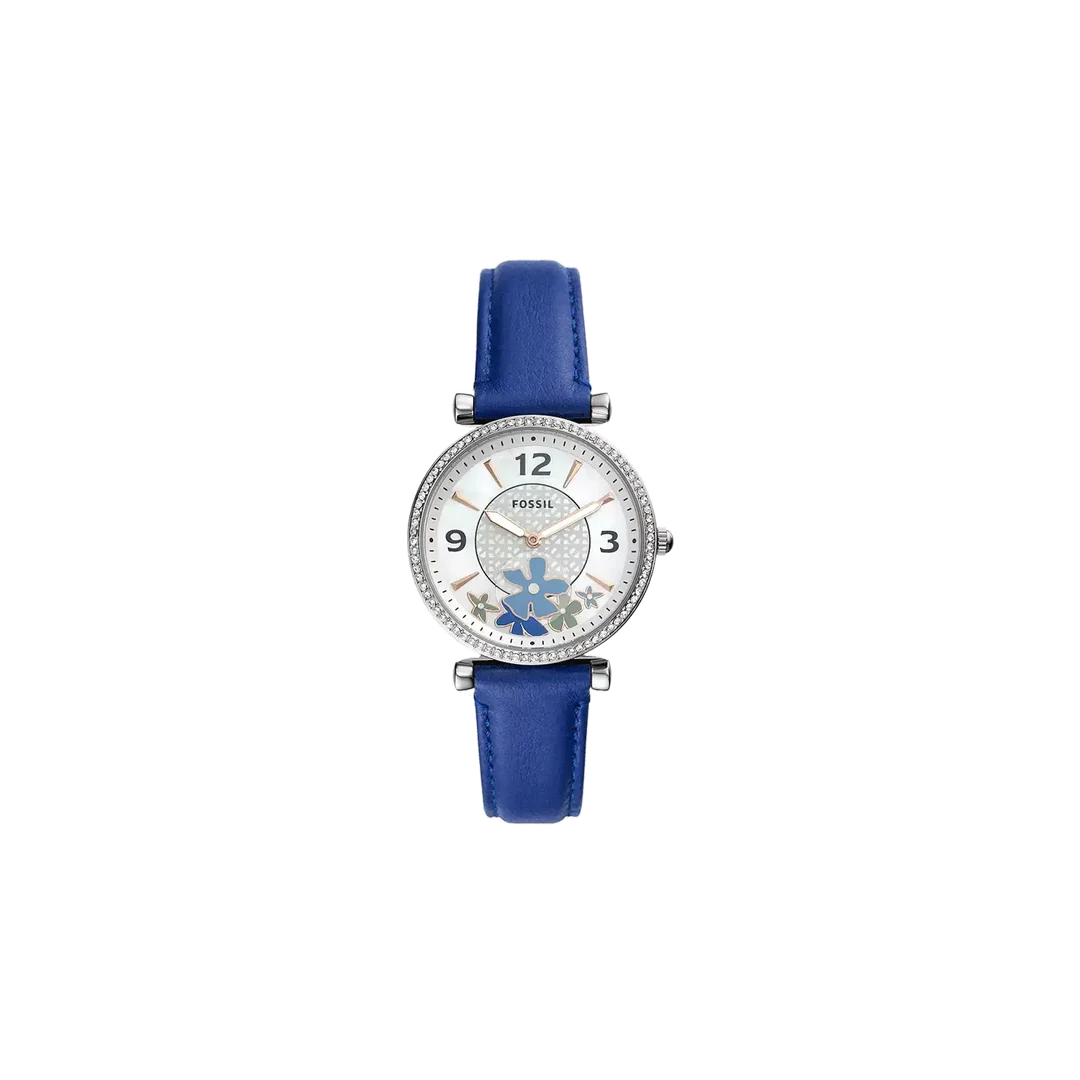 FOSSIL Women's Carlie Two-Hand Blue Eco Leather Women's Watch | ES5188