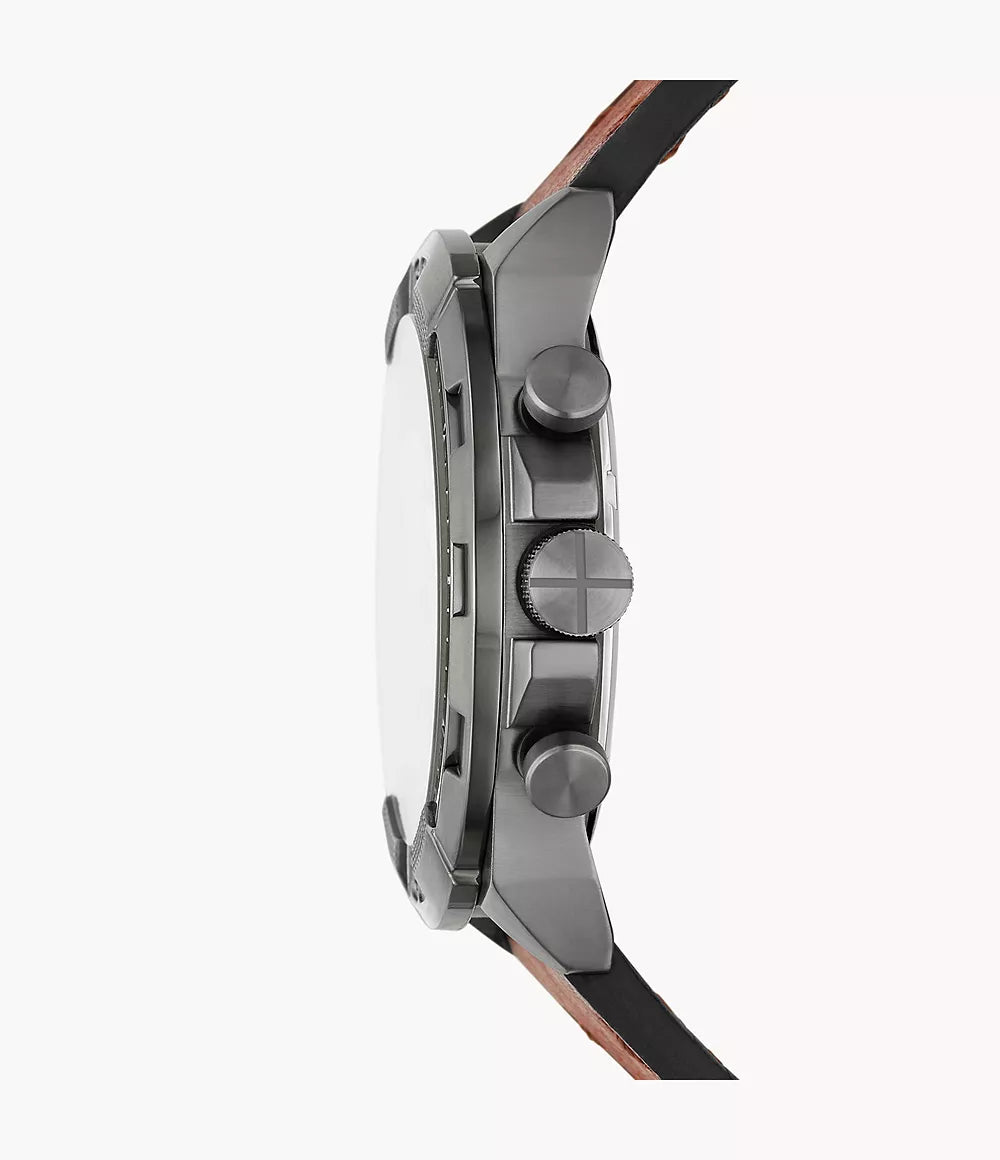 FOSSIL Men's Bronson Chronograph Brown LiteHide™ Leather Watch | FS5855