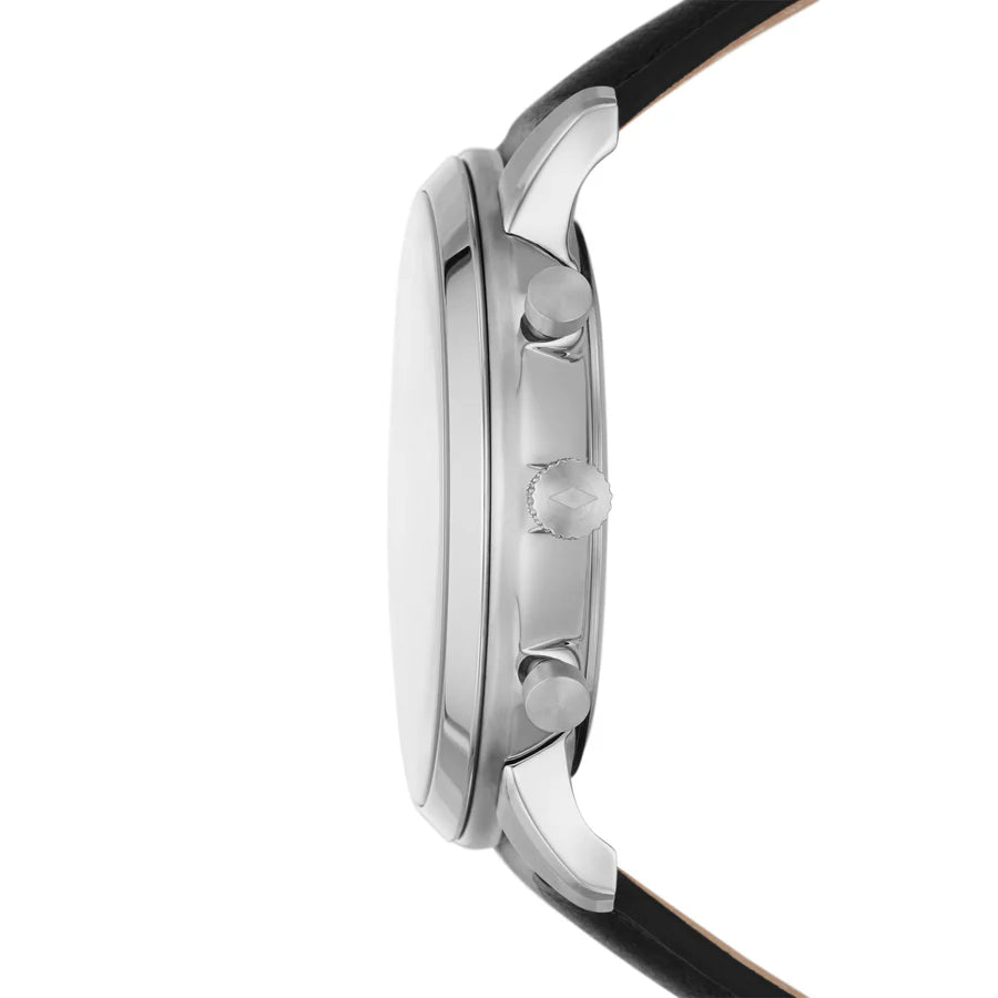 FOSSIL Men's Neutra Chronograph Black Eco Leather Watch | FS5885