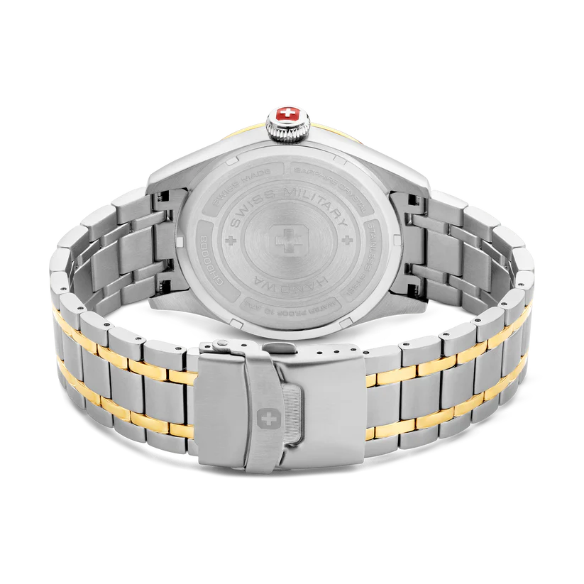 Swiss Military Men's Hanowa Silver Gold Band Watch | SMWGH0000860
