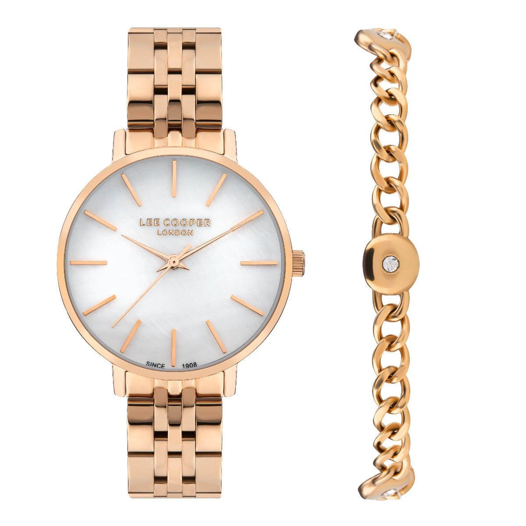 LEE COOPER Women’s Analog White Mop Dial Watch – LC07857.420