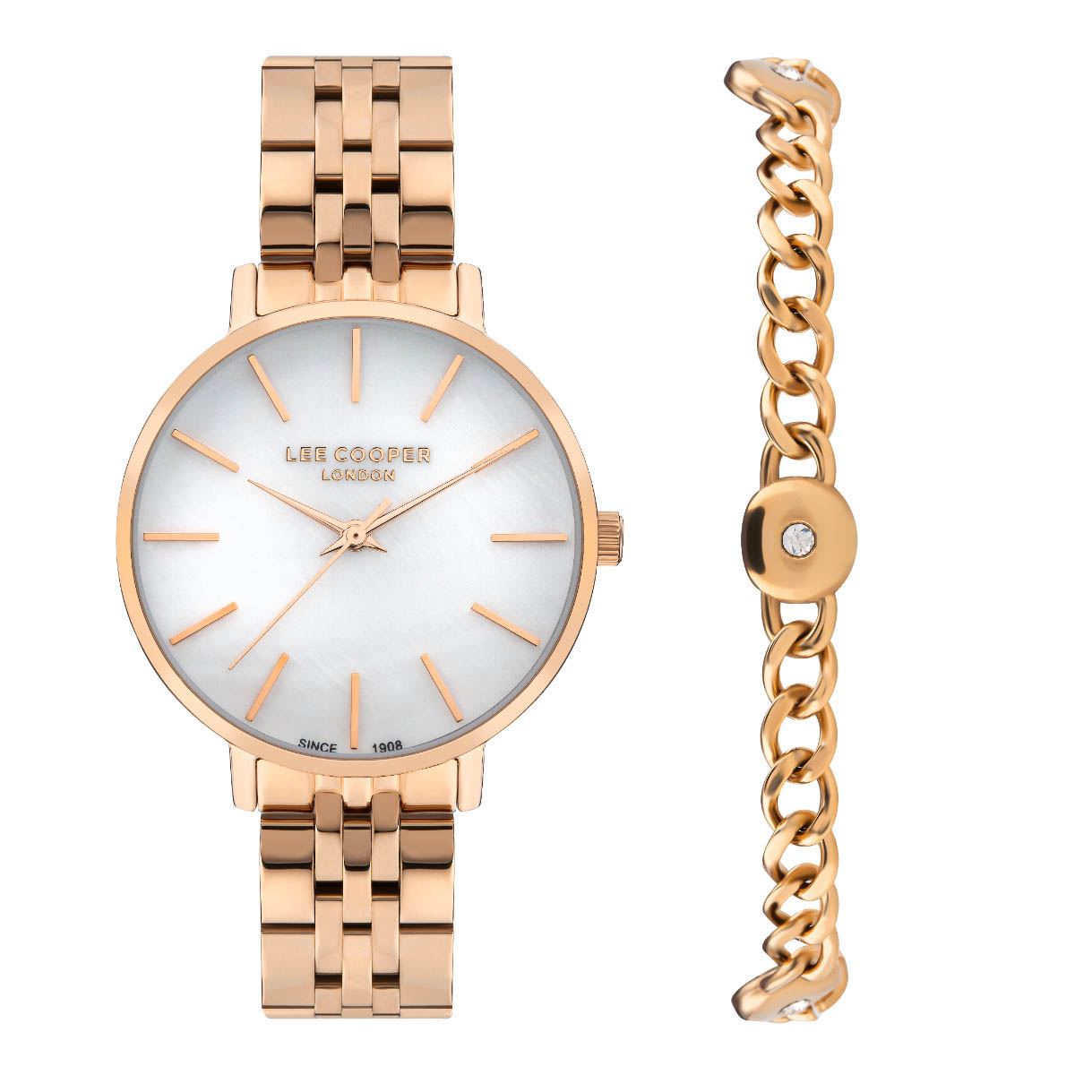 LEE COOPER Women’s Analog White Mop Dial Watch – LC07857.420