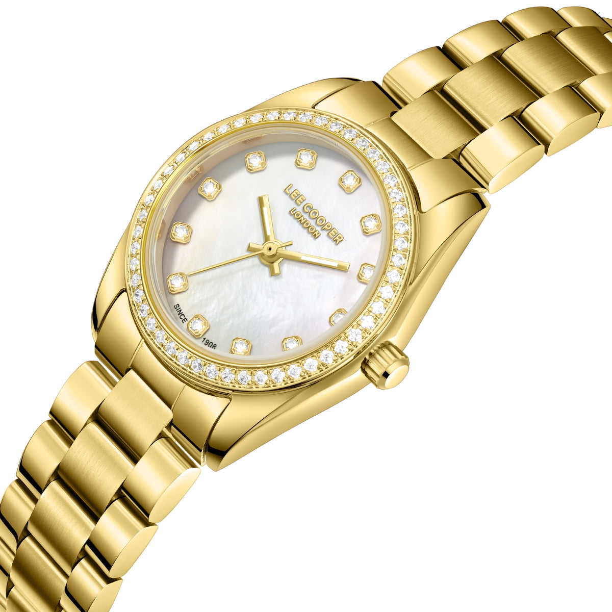 LEE COOPER Women’s Analog WHITE MOP MOP Dial Watch – LC08155.120