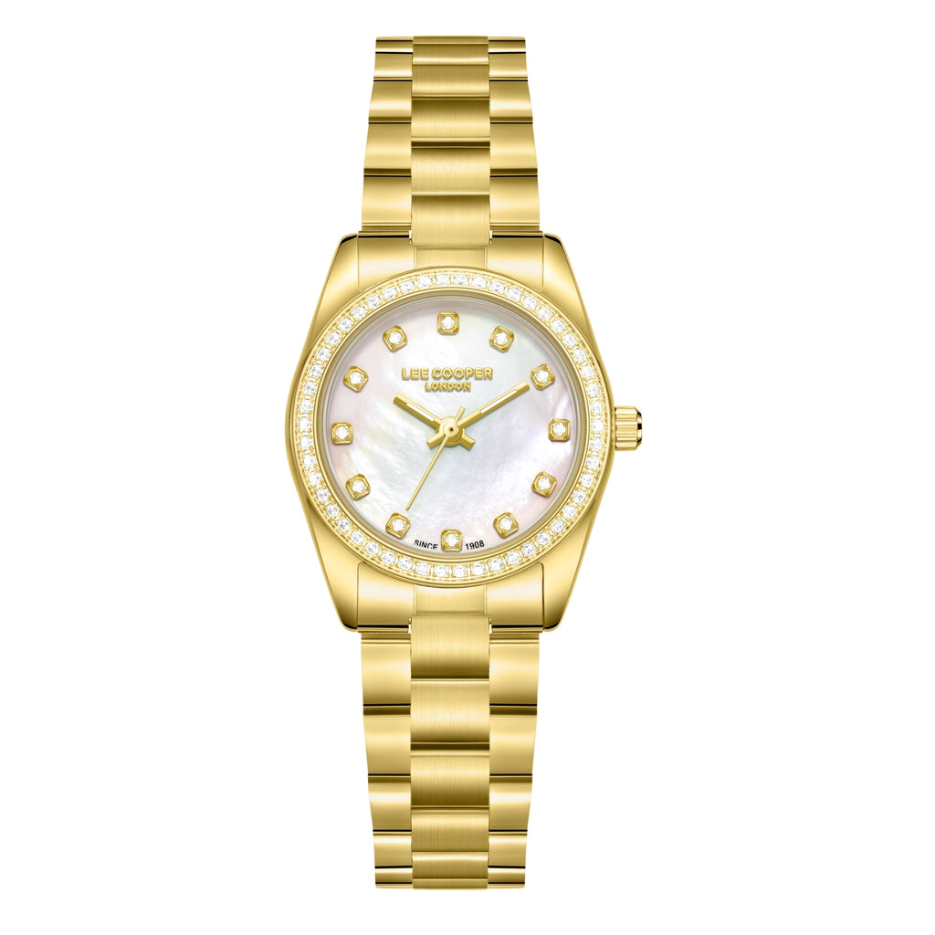 LEE COOPER Women’s Analog WHITE MOP MOP Dial Watch – LC08155.120