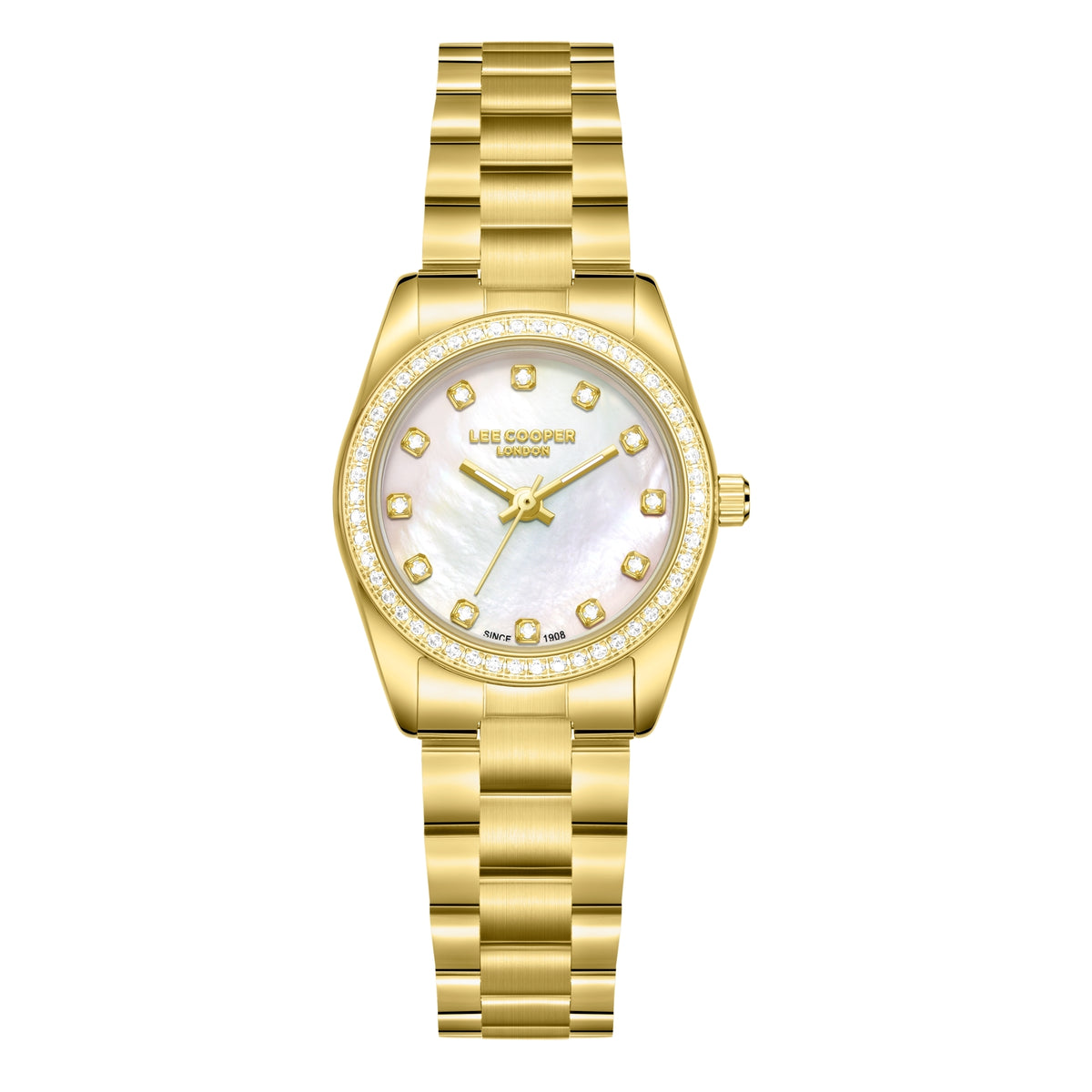 LEE COOPER Women’s Analog WHITE MOP MOP Dial Watch – LC08155.120
