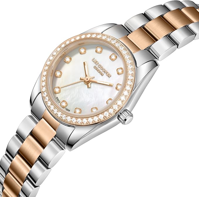 LEE COOPER Women’s Analog WHITE MOP Dial Watch – LC08155.520