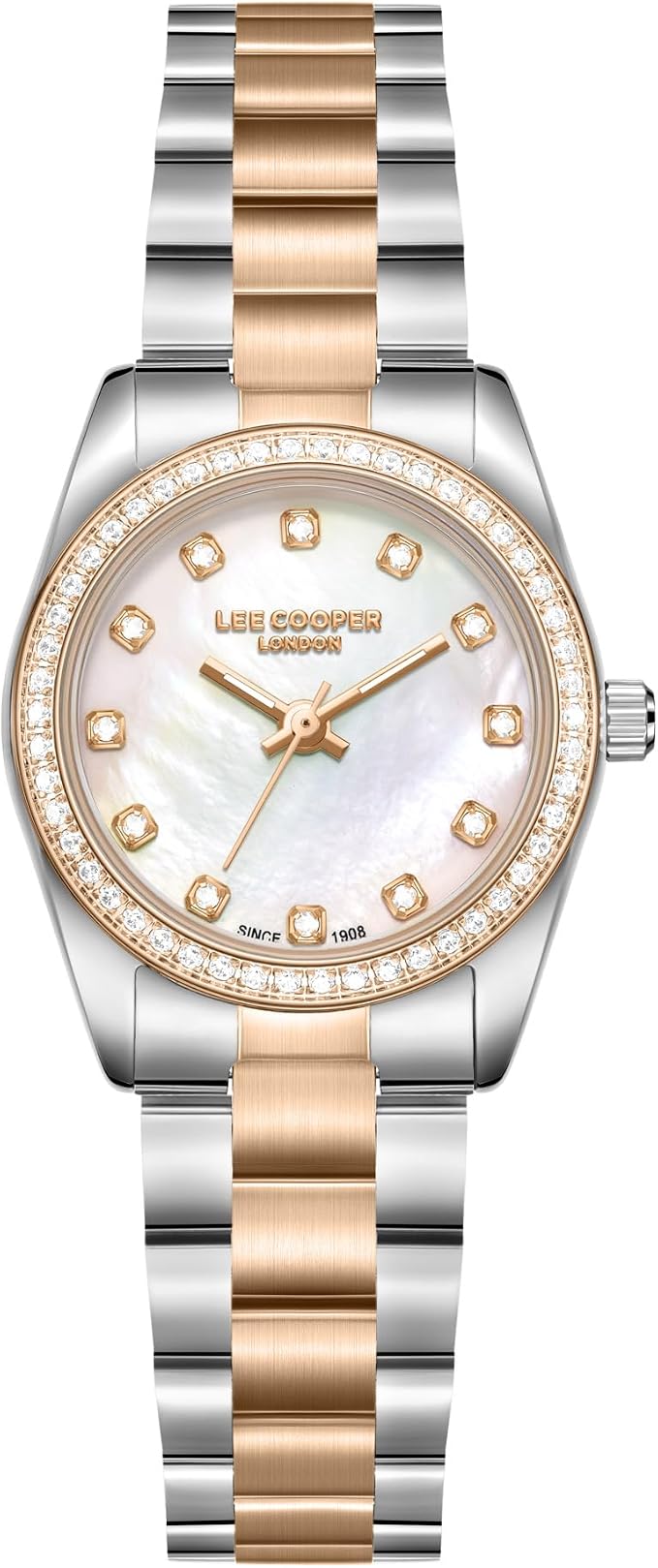 LEE COOPER Women’s Analog WHITE MOP Dial Watch – LC08155.520