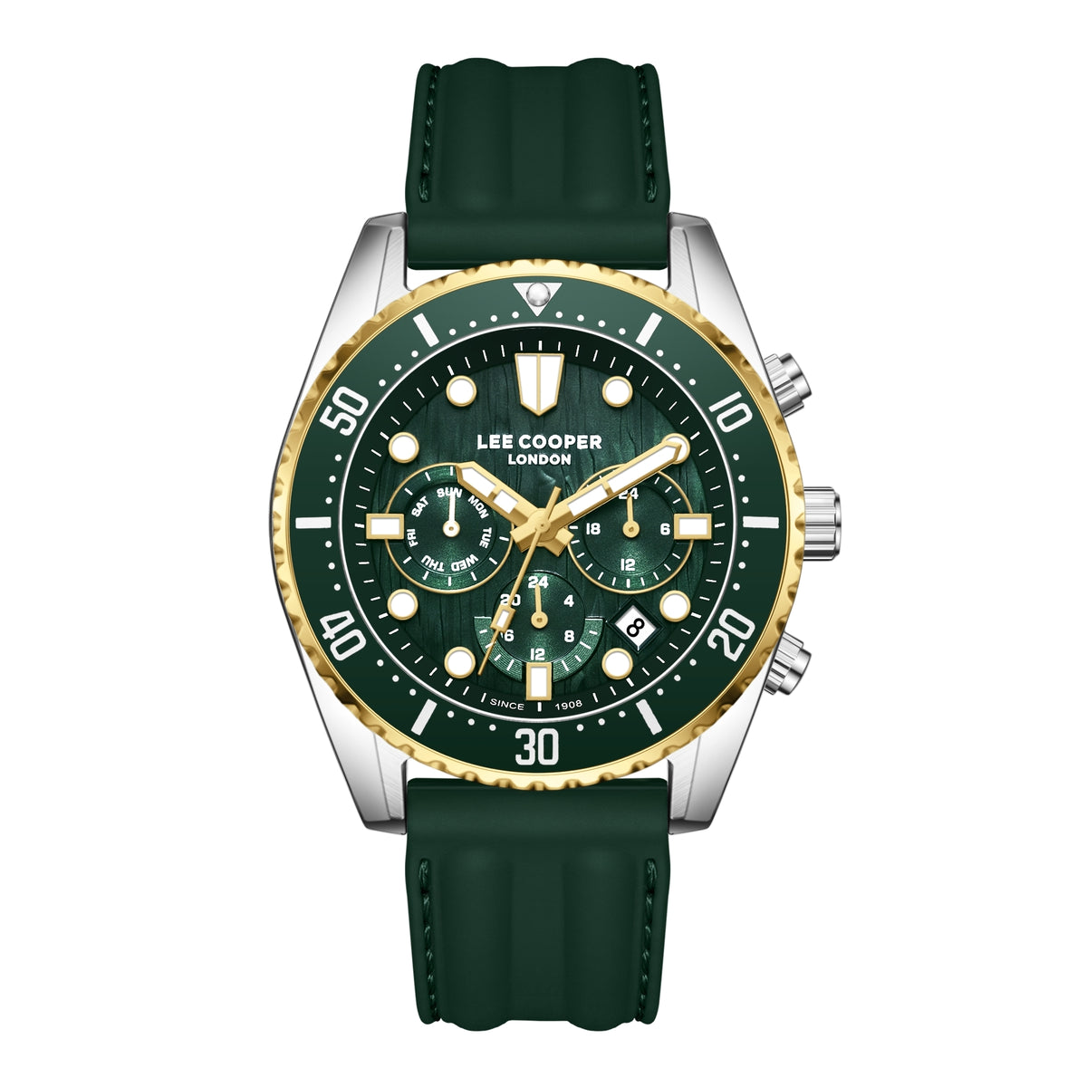 LEE COOPER Men’s MULTIFUNCTION DARK GREEN Dial Watch – LC08335.275