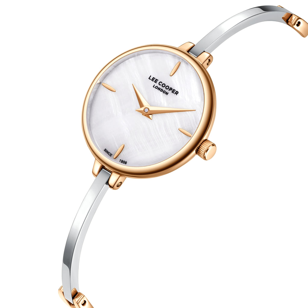 LEE COOPER Women’s Analog WHITE MOP Dial Watch – LC08350.520