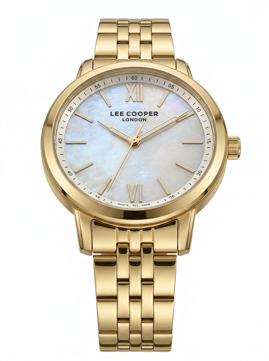 LEE COOPER Women’s Analog WHITE MOP Dial Watch – LC08371.120