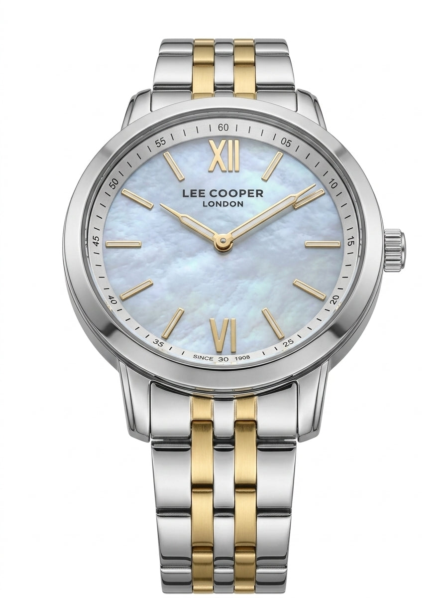 LEE COOPER Women’s Analog WHITE MOP Dial Watch – LC08371.220