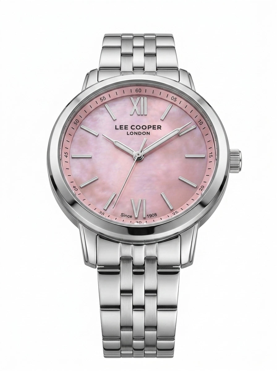 LEE COOPER Women’s Analog PINK MOP Dial Watch – LC08371.380