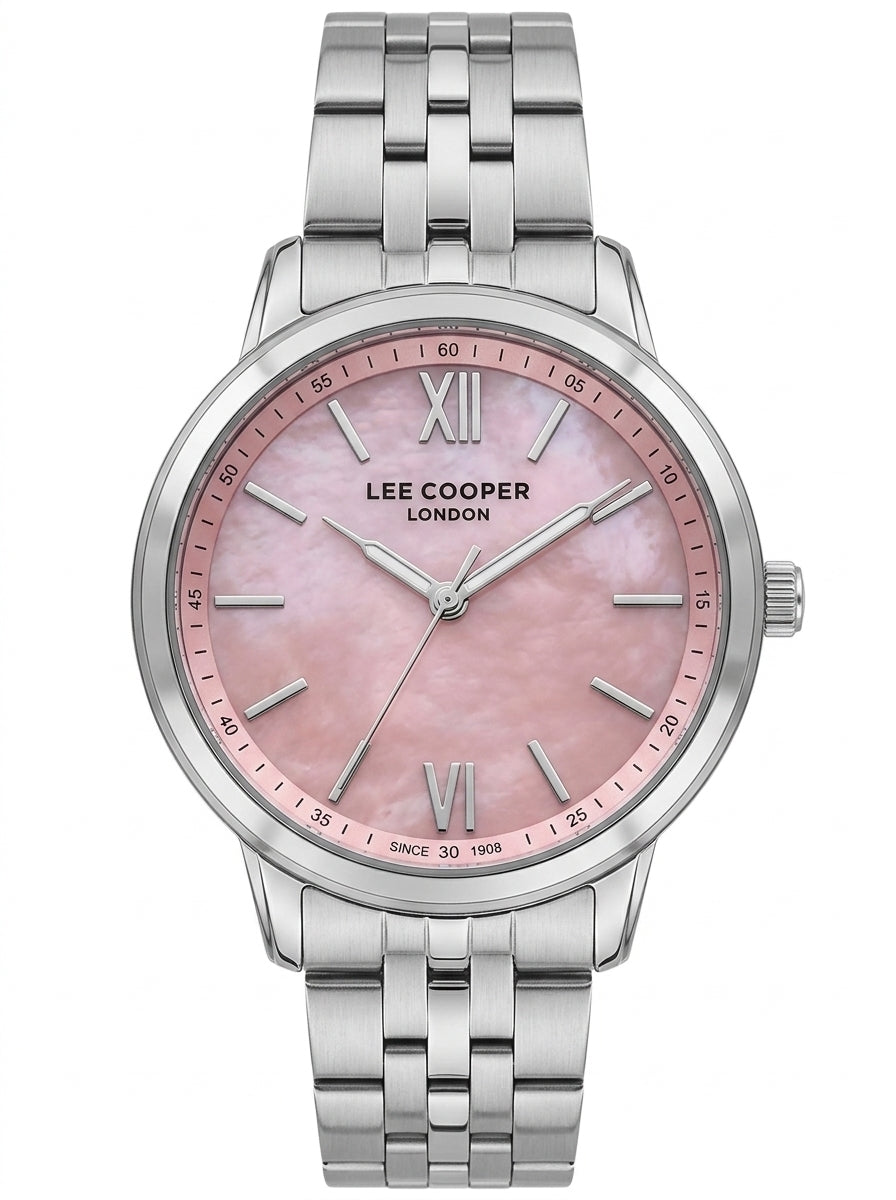 LEE COOPER Women’s Analog PINK MOP Dial Watch – LC08371.380