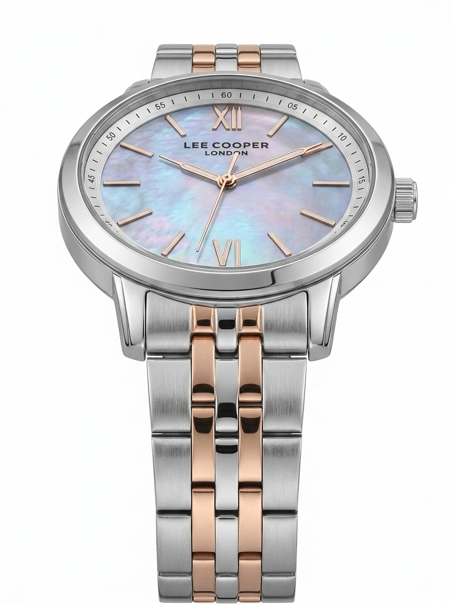 LEE COOPER Women’s Analog WHITE MOP Dial Watch – LC08371.520