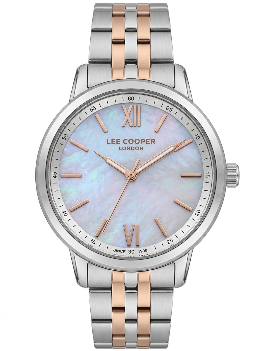 LEE COOPER Women’s Analog WHITE MOP Dial Watch – LC08371.520
