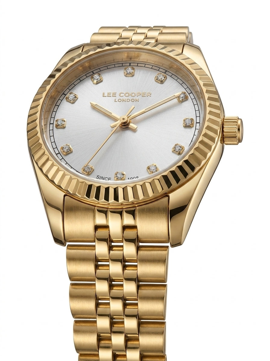 LEE COOPER Women’s Analog Gold Dial Watch – LC08400.130