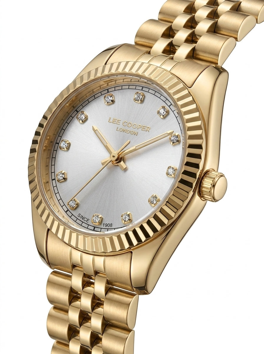 LEE COOPER Women’s Analog Gold Dial Watch – LC08400.130