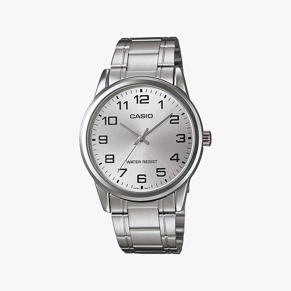 CASIO Men Silver Band Watch | MTP-V001D-7BUDF