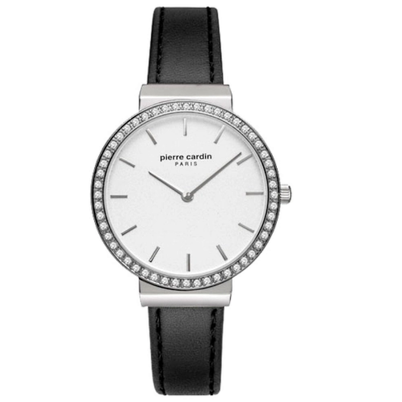 PIERRE CARDIN Women's Black Leather Watch | PC902352F01U