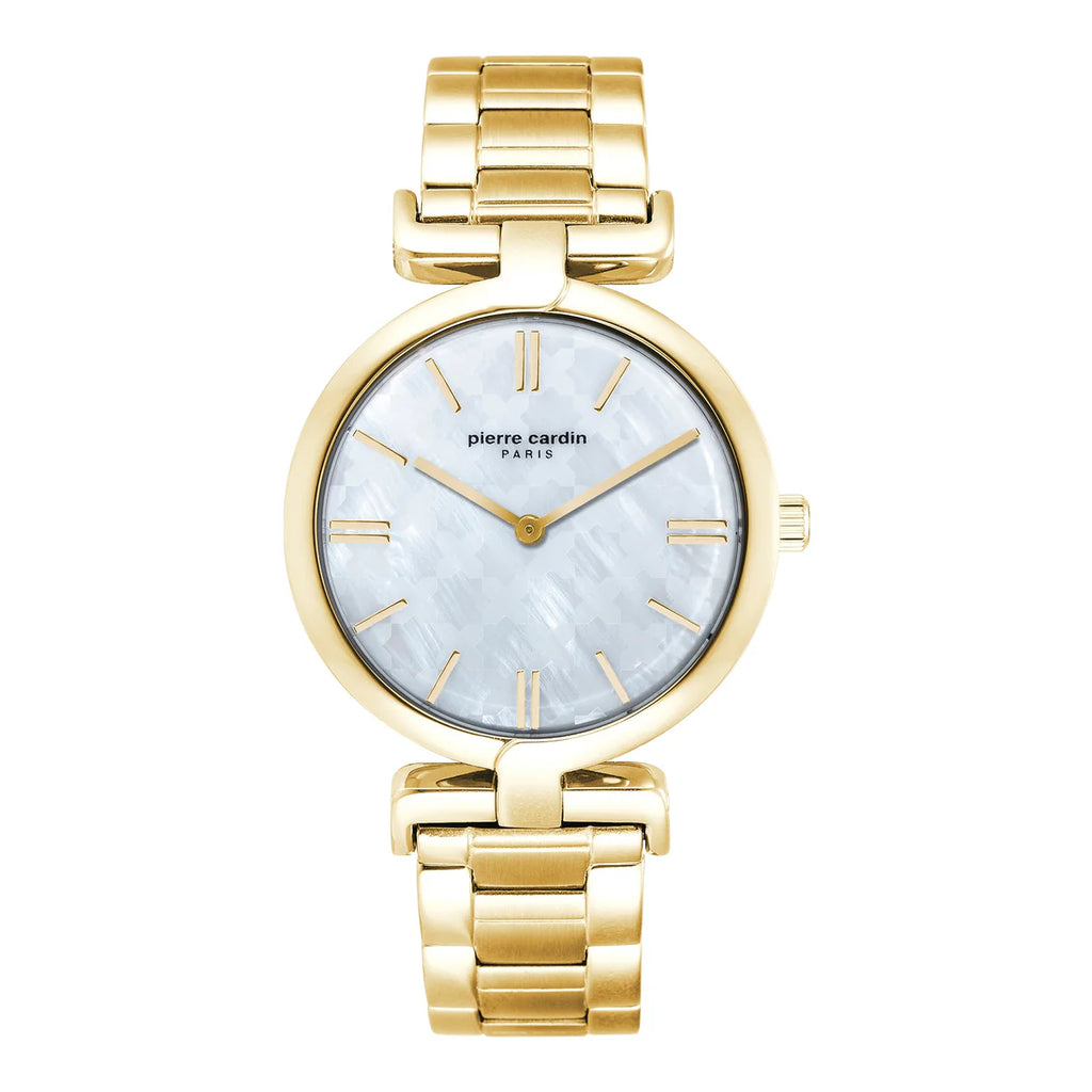 PIERRE CARDIN Women's White Mother Of Pearls Dial Watch | PC902702F104