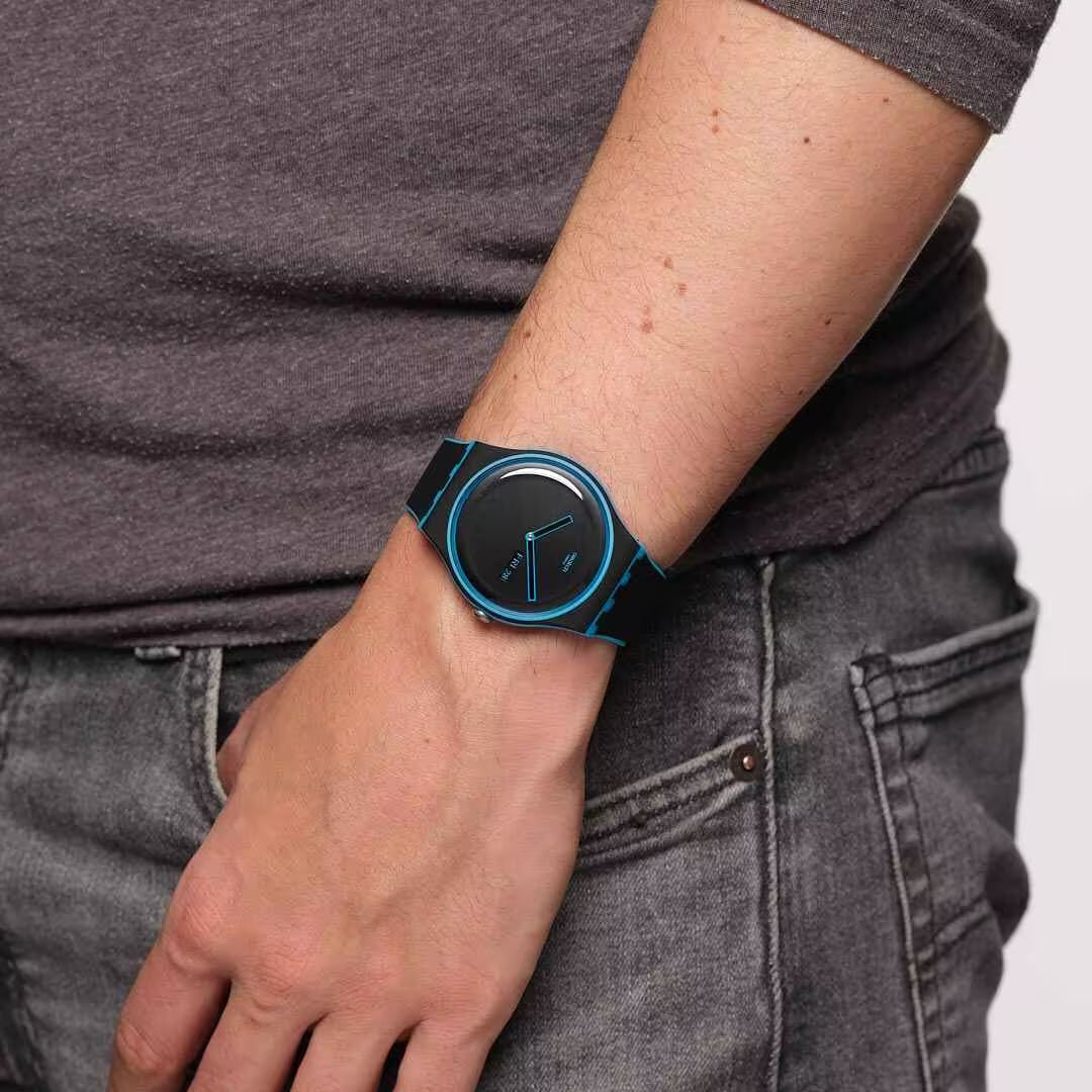 SWATCH Unisex Minimal Line Blue Watch | S029S701