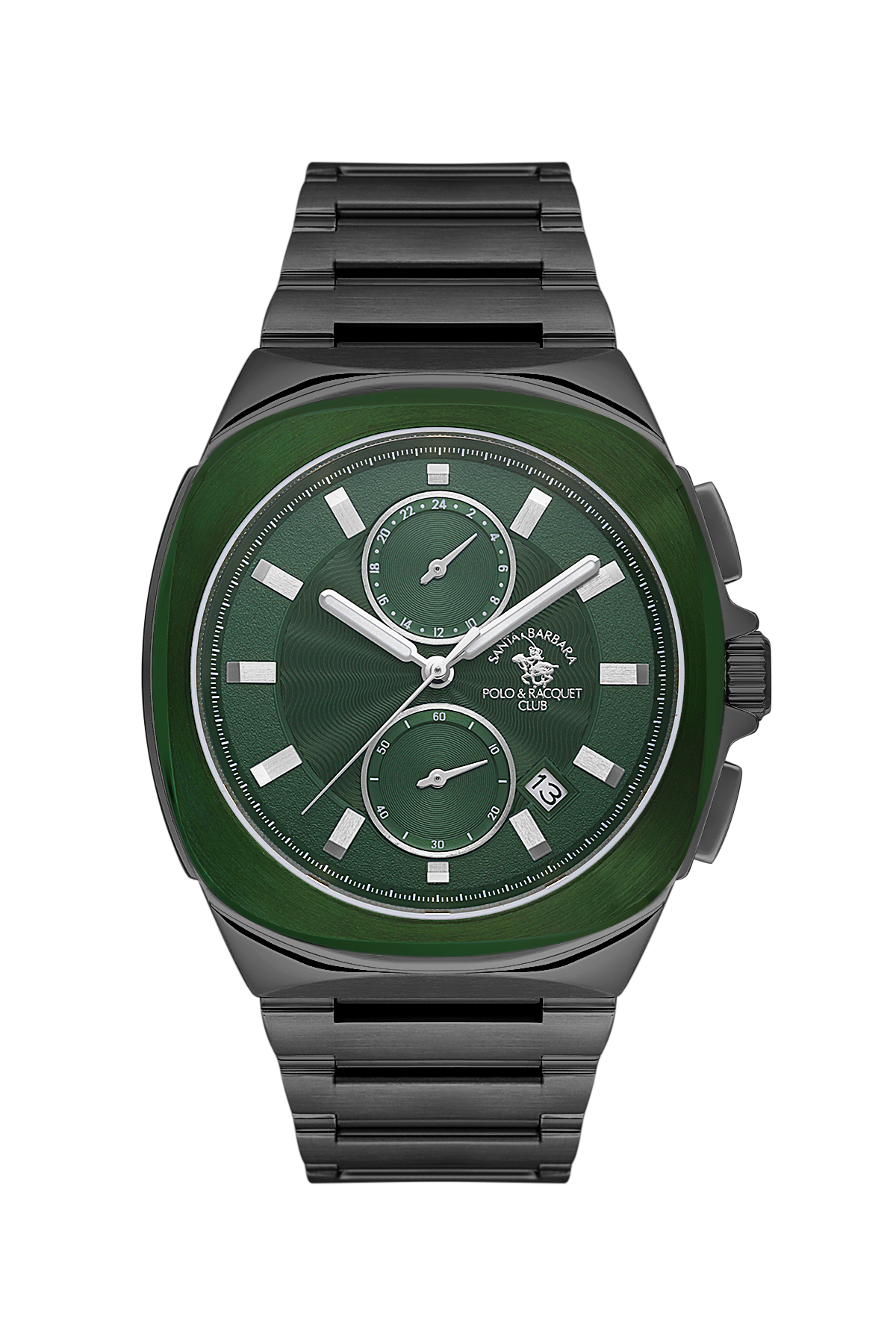 SANTA BARBARA Men's Green Dial Black Band Watch | SB.1.10610-4