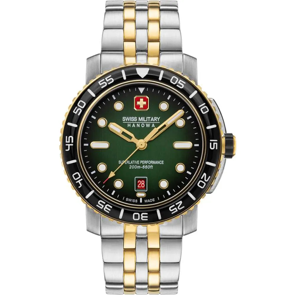 Swiss Military Men's Hanowa Black Marlin Green Dial Watch | SMWGH0001761