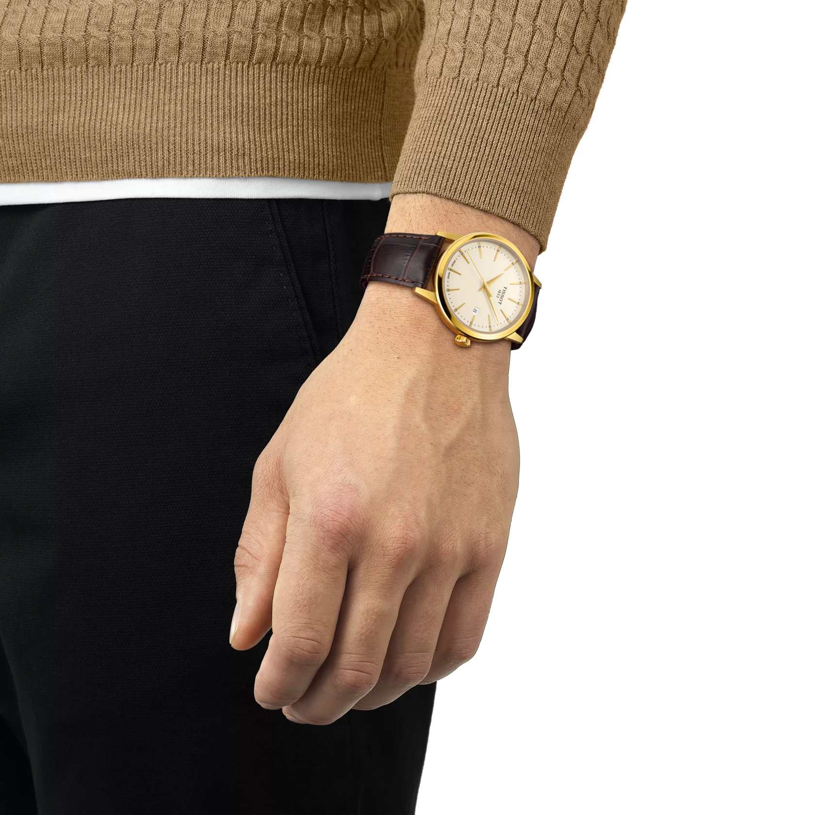 Tissot Men's Brown Classic Dream Leather Watch | T129.410.36.261.00