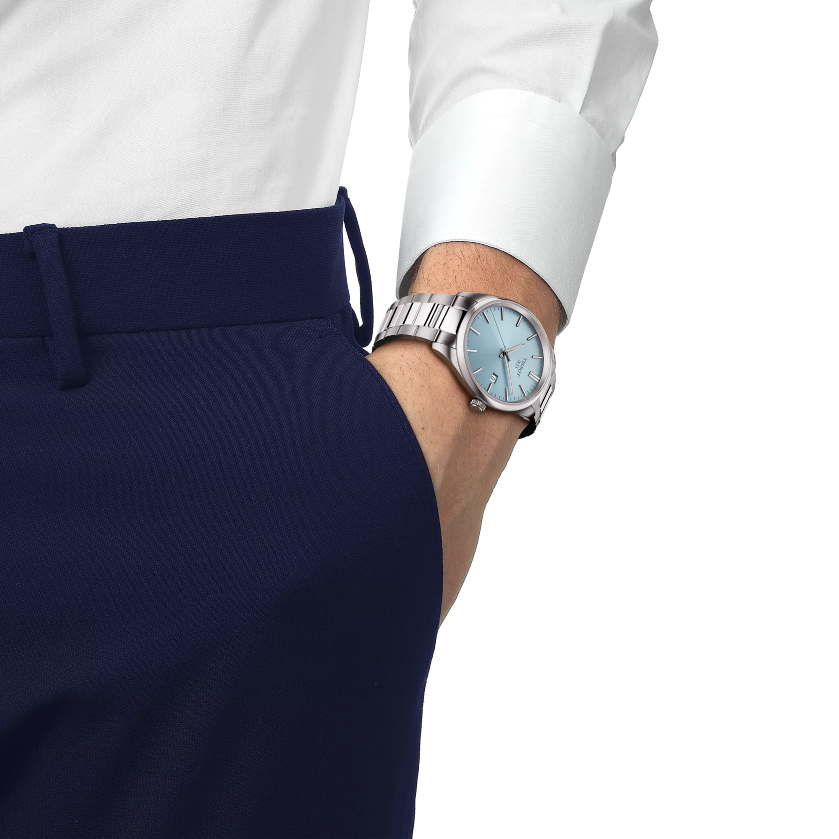 TISSOT Men's PR 100 Ice Blue Dial Watch | T150.410.11.351.00