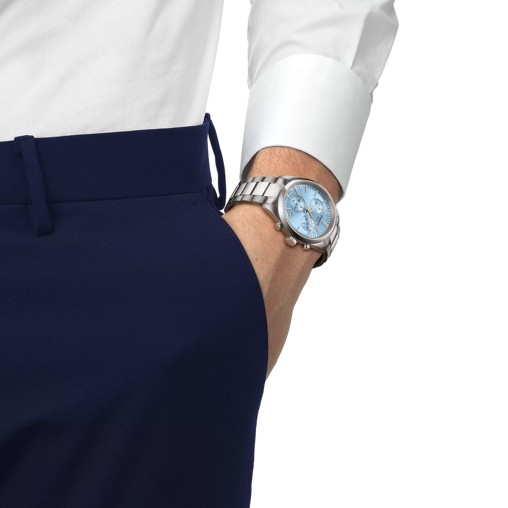 TISSOT Men's PR 100 Ice Blue Dial Watch | T150.417.11.351.00