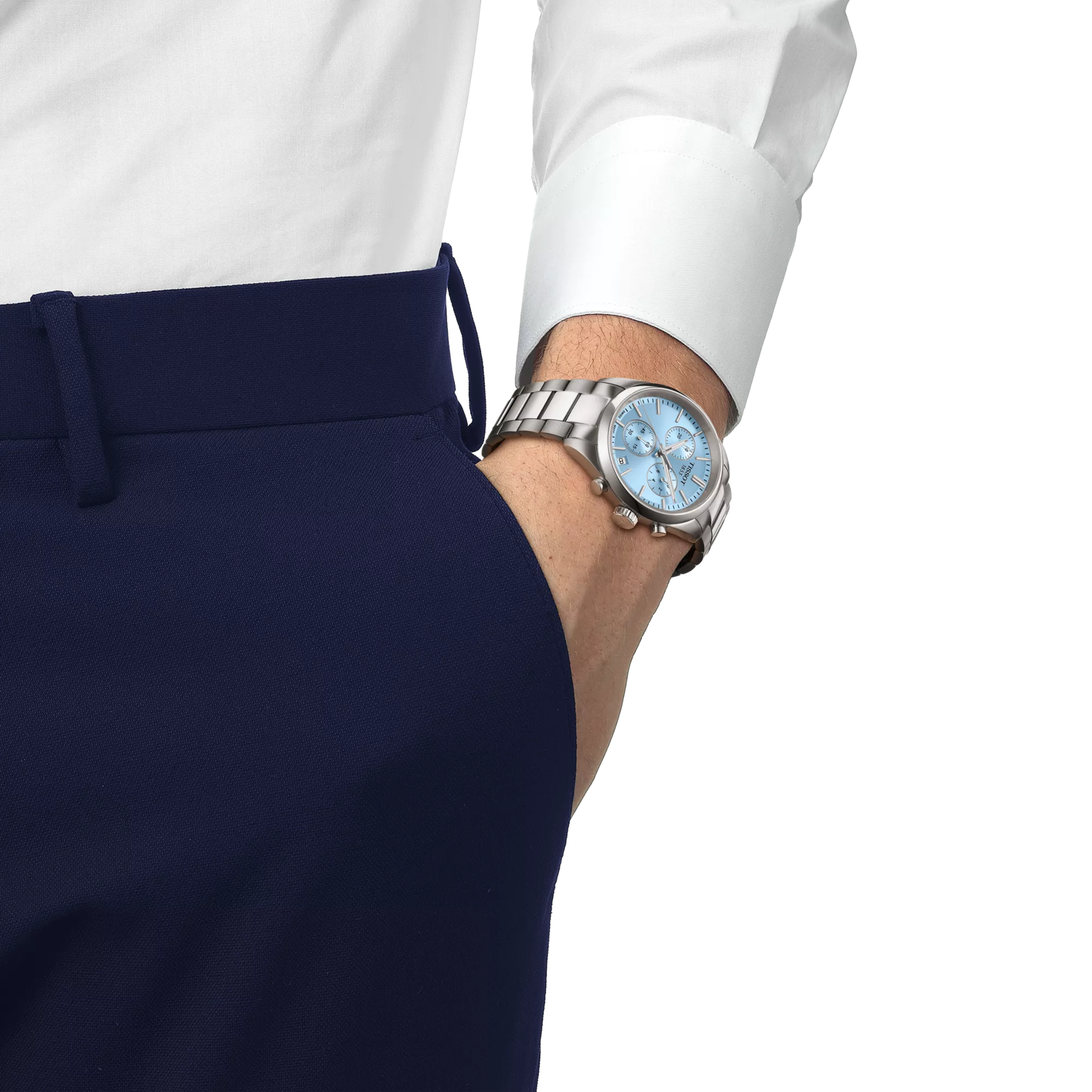 TISSOT Men's PR 100 Ice Blue Dial Watch | T150.417.11.351.00
