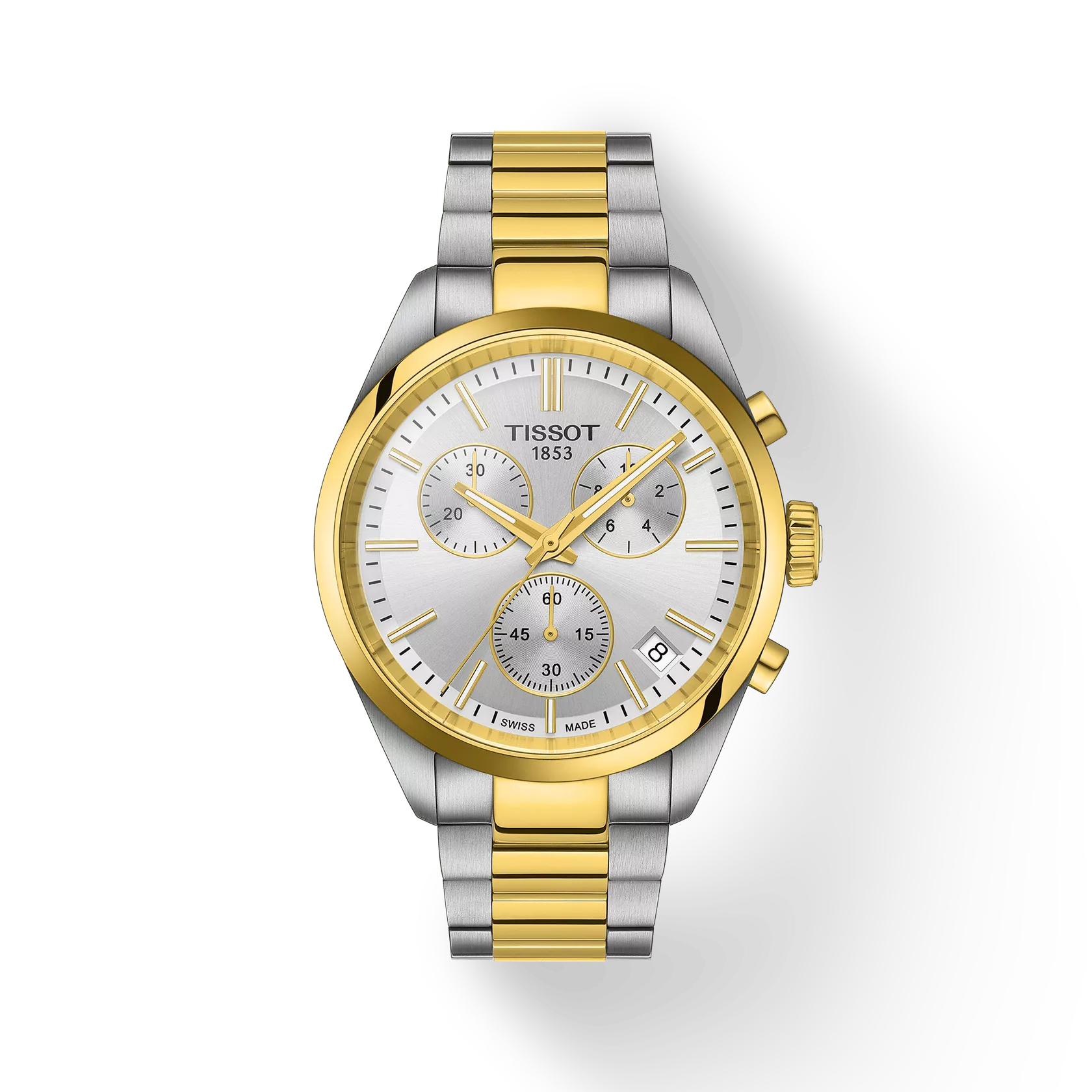 TISSOT Men's PR 100 Silver Gold Band Watch | T150.417.22.051.00