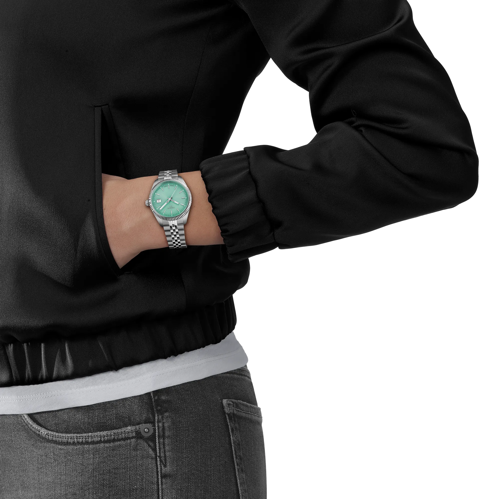 TISSOT Women's Ballade Light green Dial Watch | T156.210.11.091.00