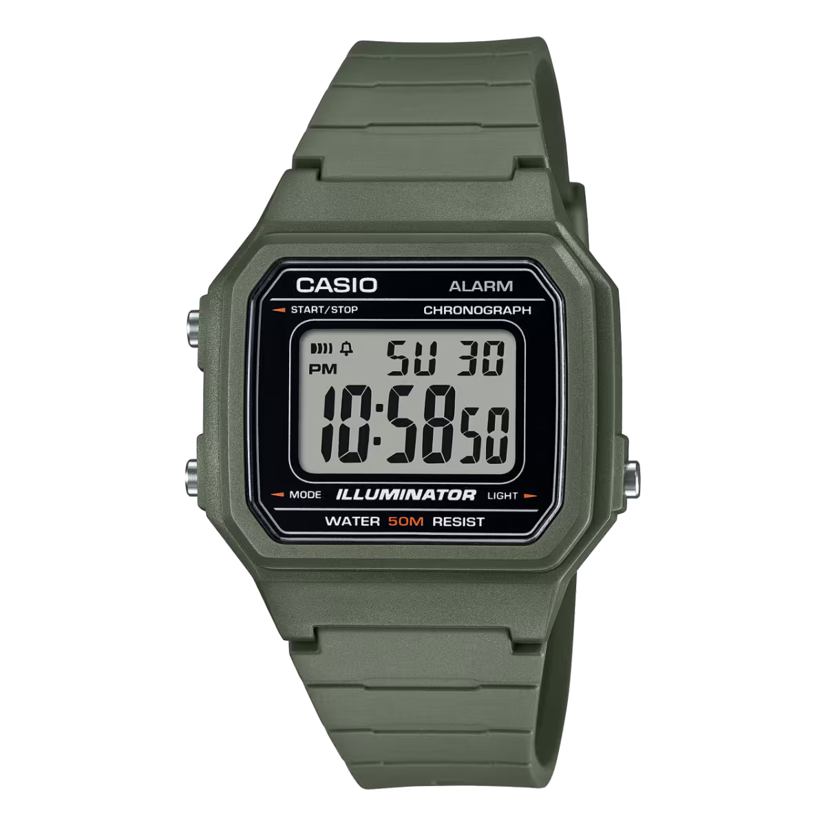 CASIO Men's Resin Green Watch | W-217H-3AVDF
