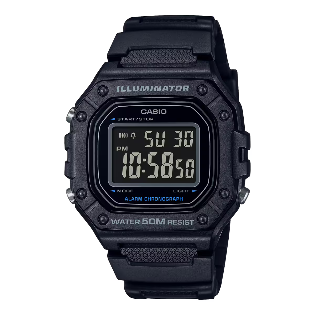 CASIO Men's Resin Black Watch | W-218H-1BVDF