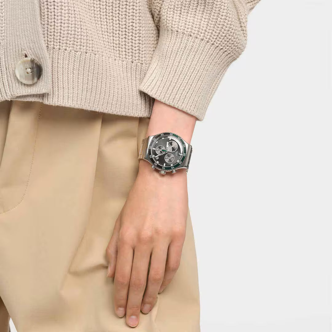 SWATCH Unisex Dark Green Irony Watch | YVS506G