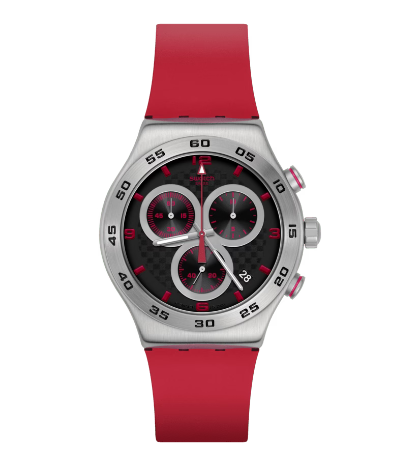 SWATCH Unisex Crimson Carbonic Red Watch | YVS524