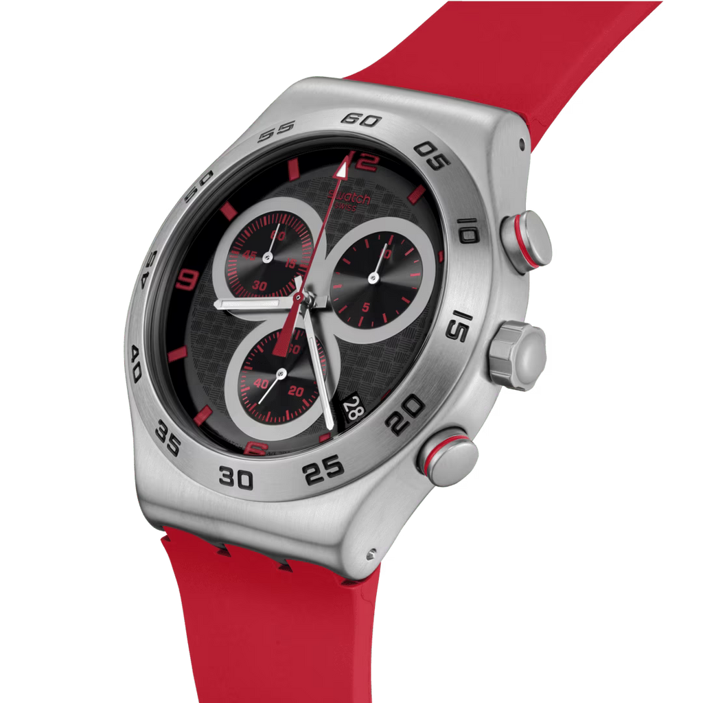 SWATCH Unisex Crimson Carbonic Red Watch | YVS524