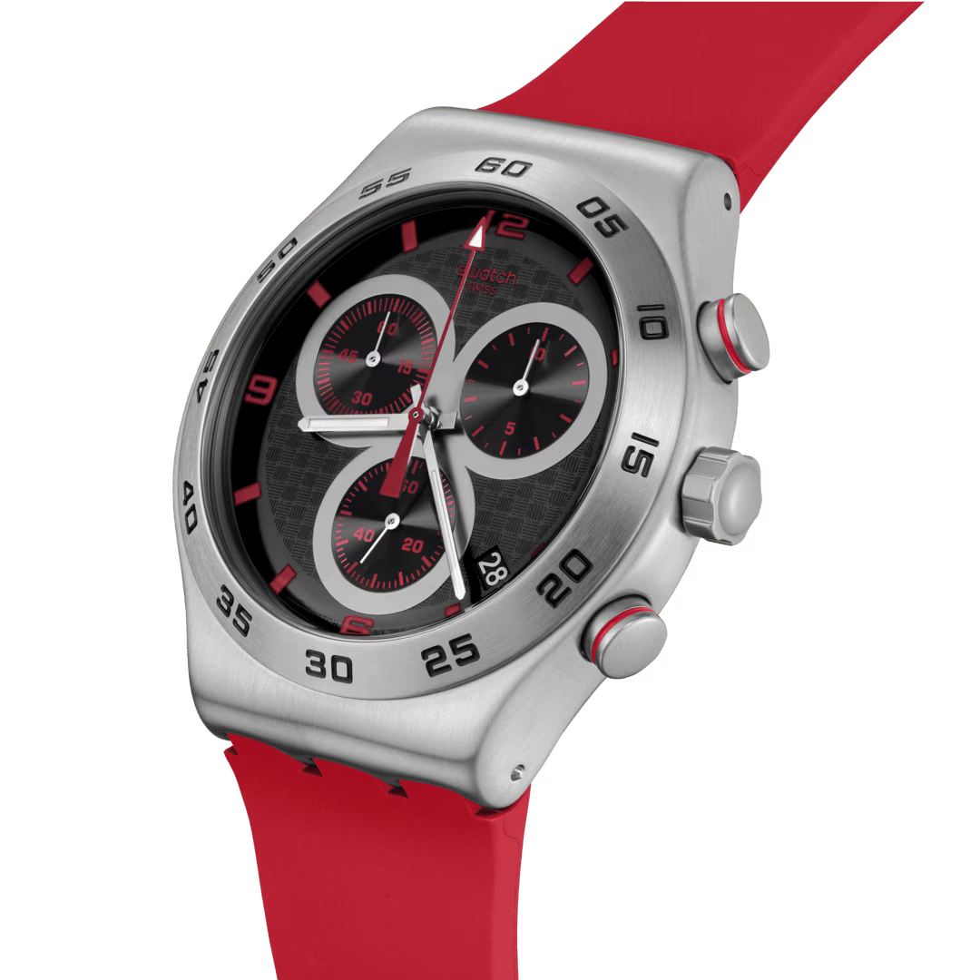 SWATCH Unisex Crimson Carbonic Red Watch | YVS524