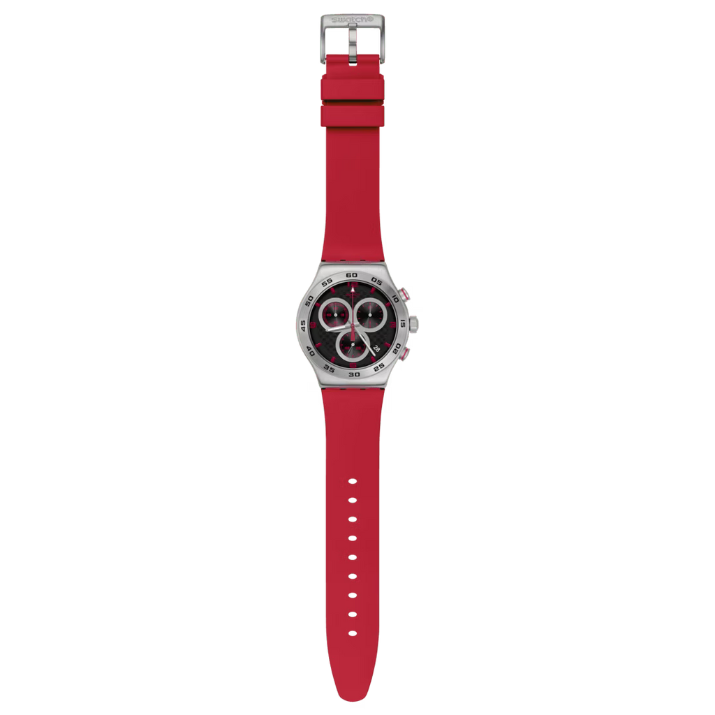 SWATCH Unisex Crimson Carbonic Red Watch | YVS524