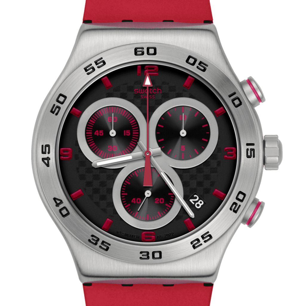SWATCH Unisex Crimson Carbonic Red Watch | YVS524