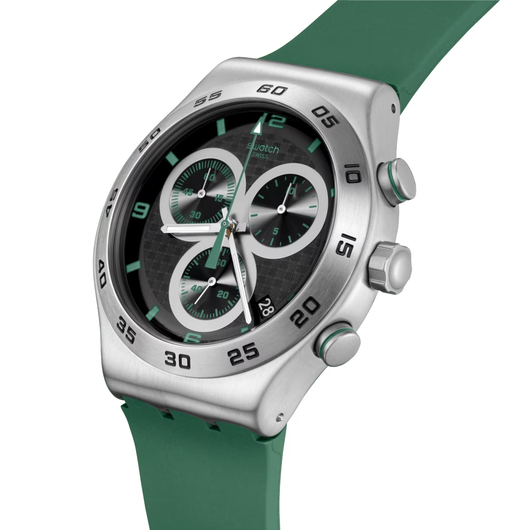 SWATCH Unisex Carbonic Green Watch | YVS525