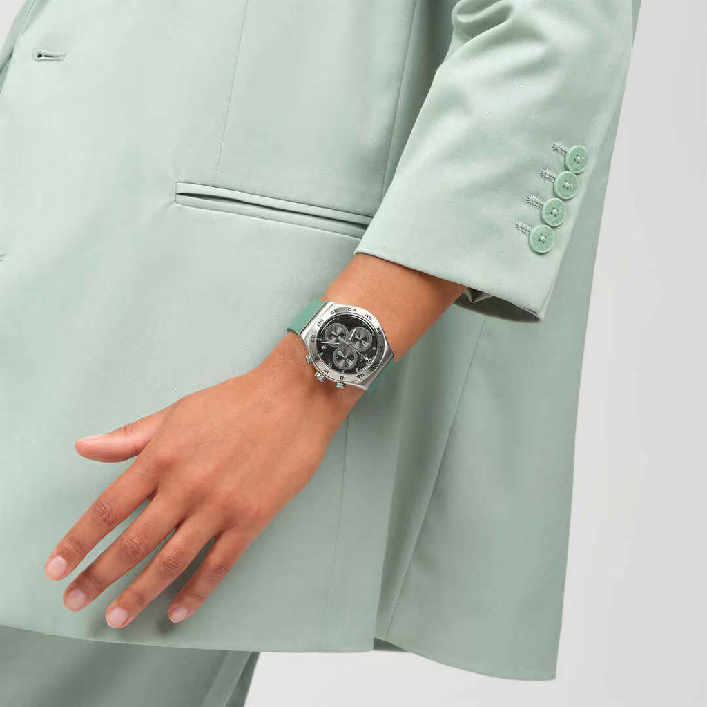 SWATCH Unisex Carbonic Green Watch | YVS525