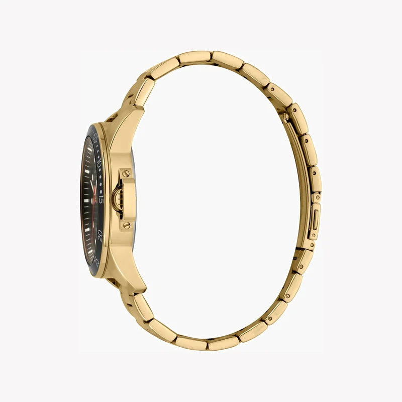 Esprit Men's Gold Stainless Steel Watch, Black Dial | Es1g090m0055