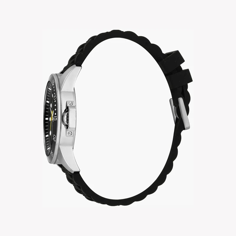 Esprit Men's Black Rubber Watch, Black Dial | Es1g096m0065