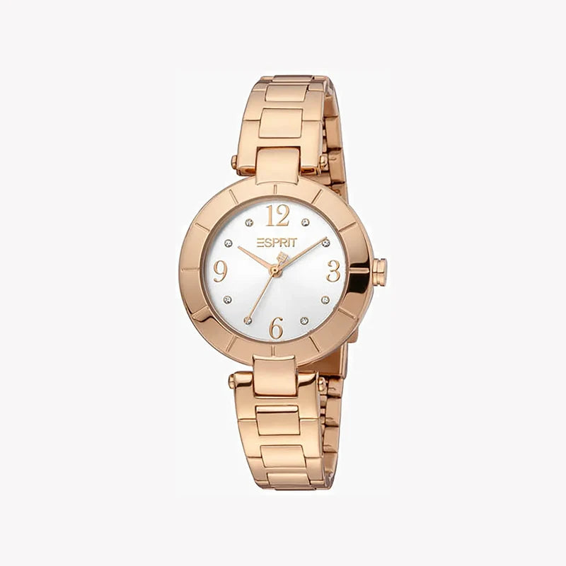 Esprit Women's Rose Gold Stainless Steel Watch, Silver Dial | ES1L288M0055