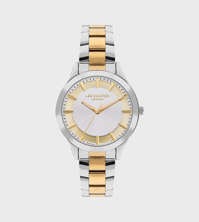 LEE COOPER Women’s Analog Silver And Gold Dial Watch – LC07880.230