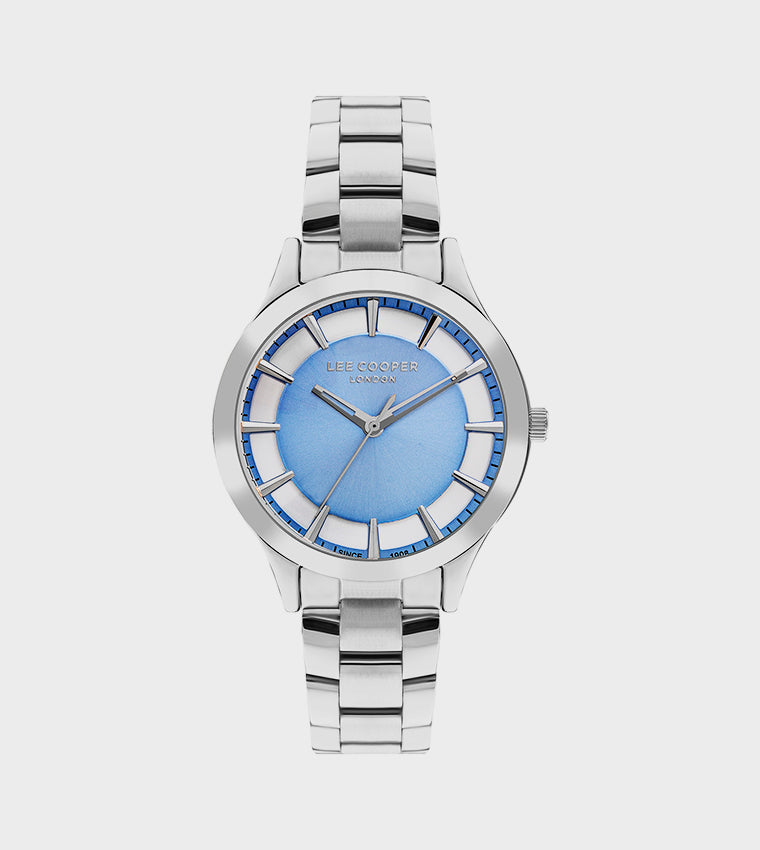 LEE COOPER Women’s Analog Silver And Blue Dial Watch – LC07880.390