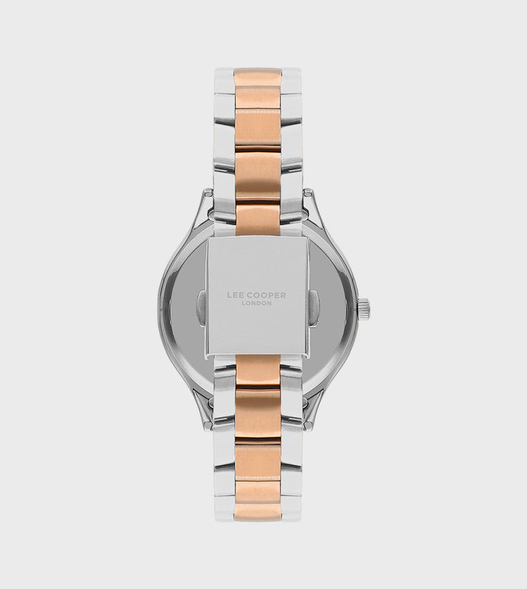LEE COOPER Women’s Analog Silver And Rose Gold Dial Watch – LC07880.530